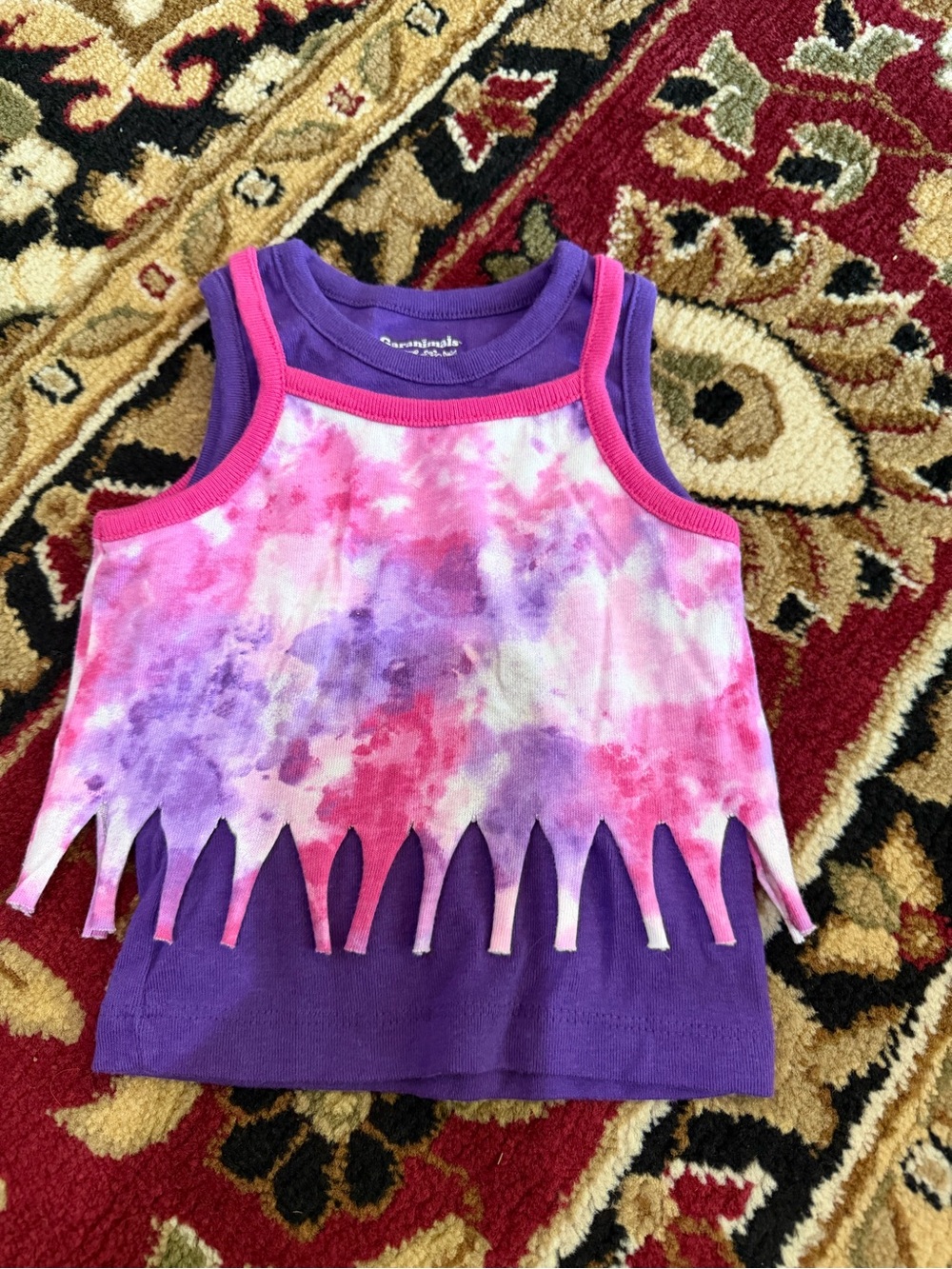 10/20 Garanimals Purple & Pink Tie-Dye Layered Tank Top